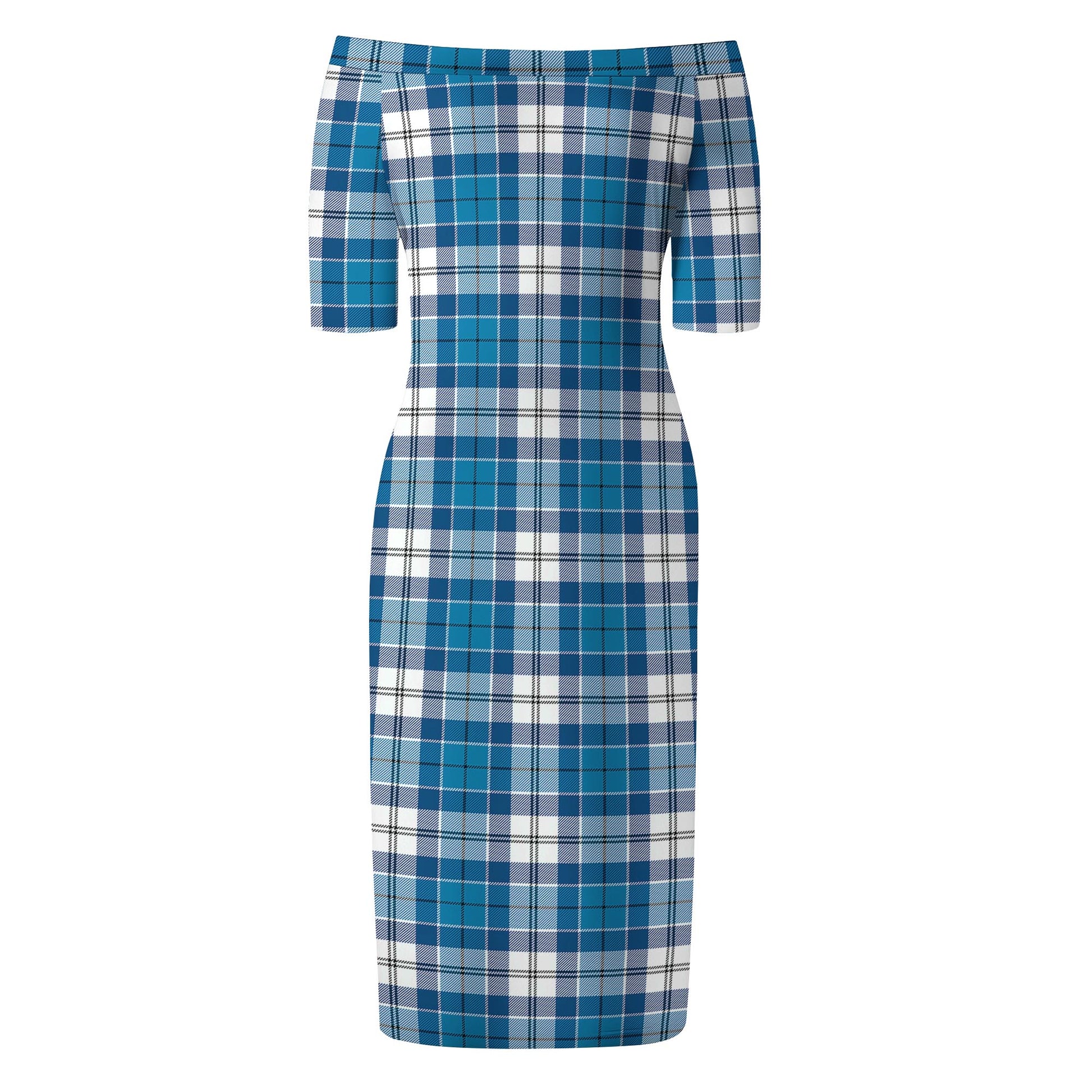 Roberton Tartan Off Shoulder Lady Dress - Tartan Vibes Clothing