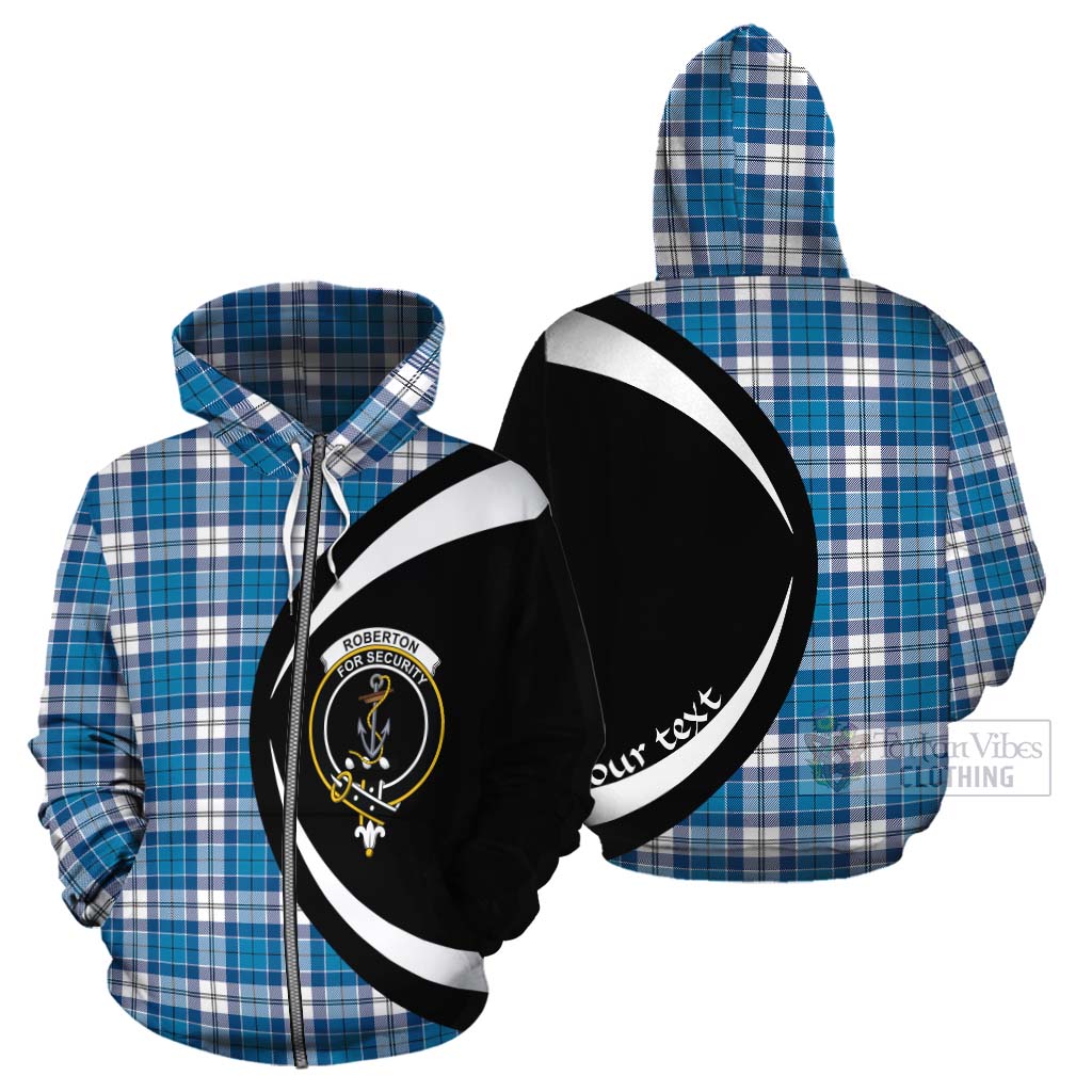 Roberton Tartan Cotton Hoodie with Family Crest Circle Style - Tartan Vibes Clothing