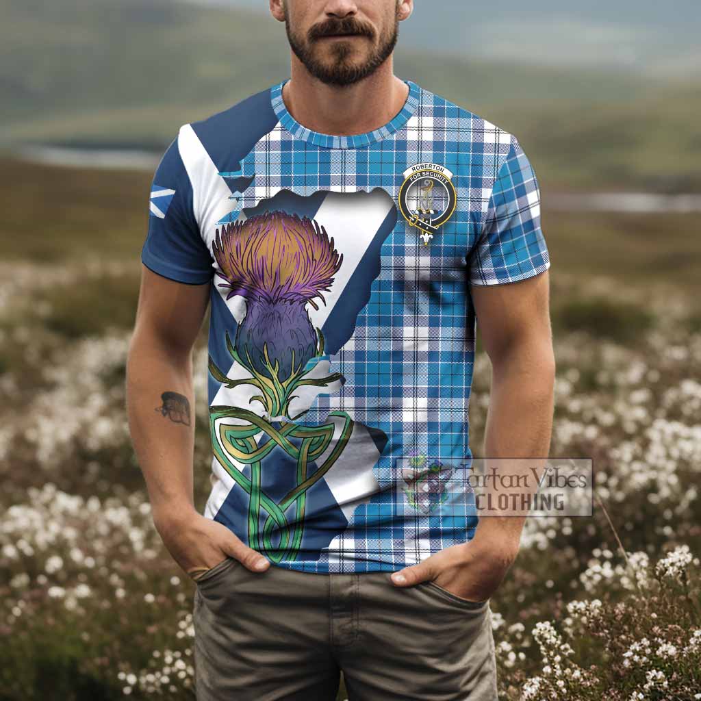 Roberton Tartan Family Crest T-Shirt Scottish Thistle Celtic Inspired - Tartan Vibes Clothing