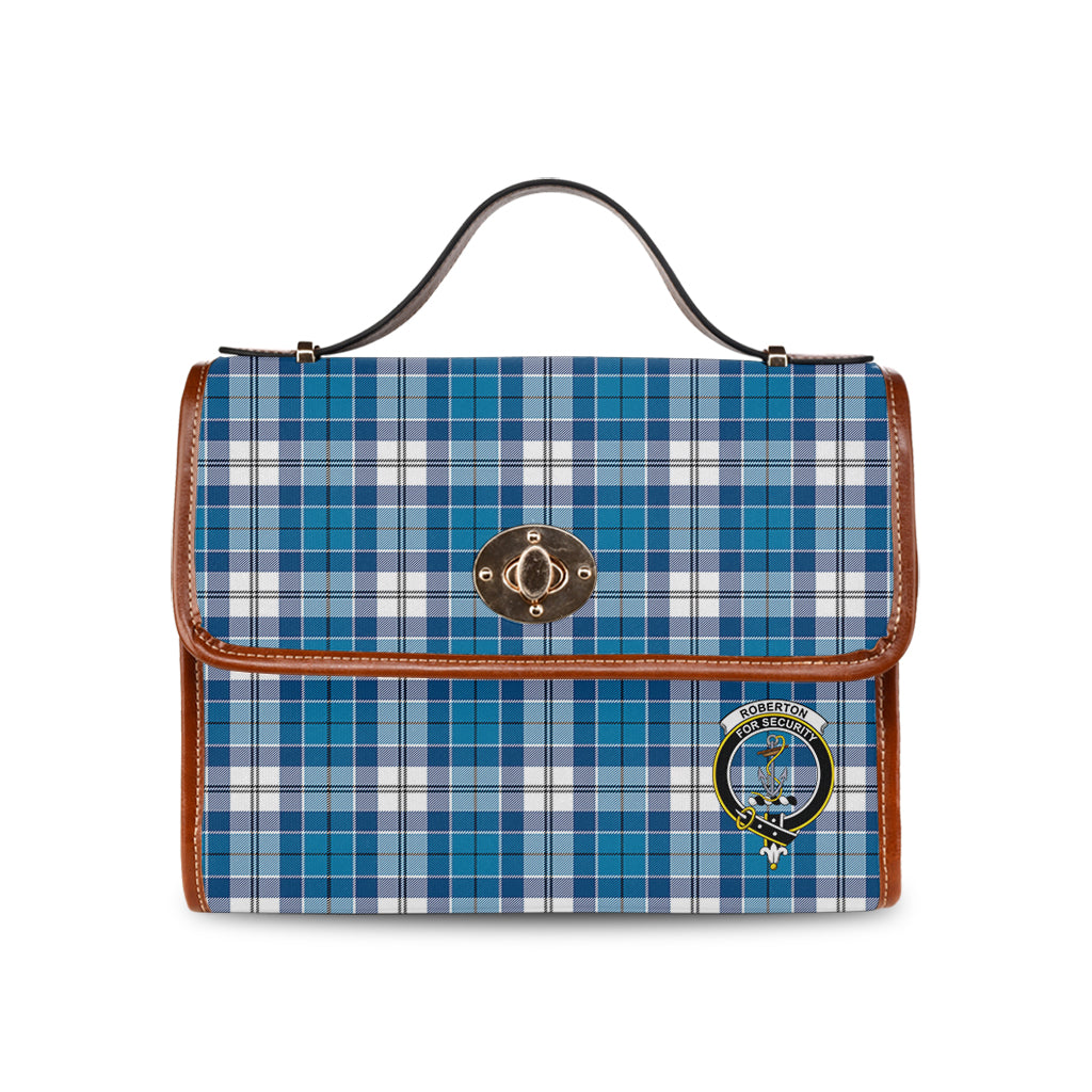 roberton-tartan-leather-strap-waterproof-canvas-bag-with-family-crest