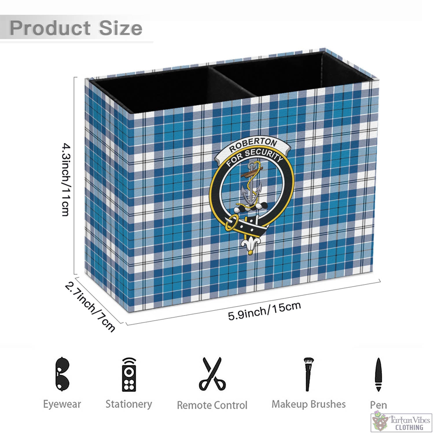 Roberton Tartan Pen Holder with Family Crest - Tartan Vibes Clothing