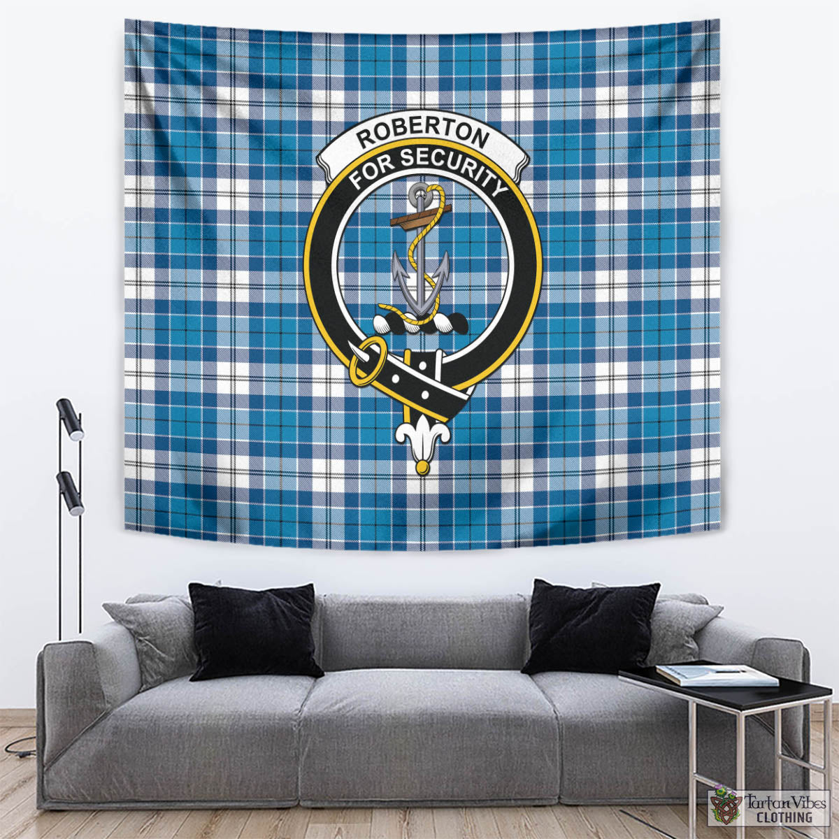Roberton Tartan Tapestry Wall Hanging and Home Decor for Room with Family Crest - Tartan Vibes Clothing