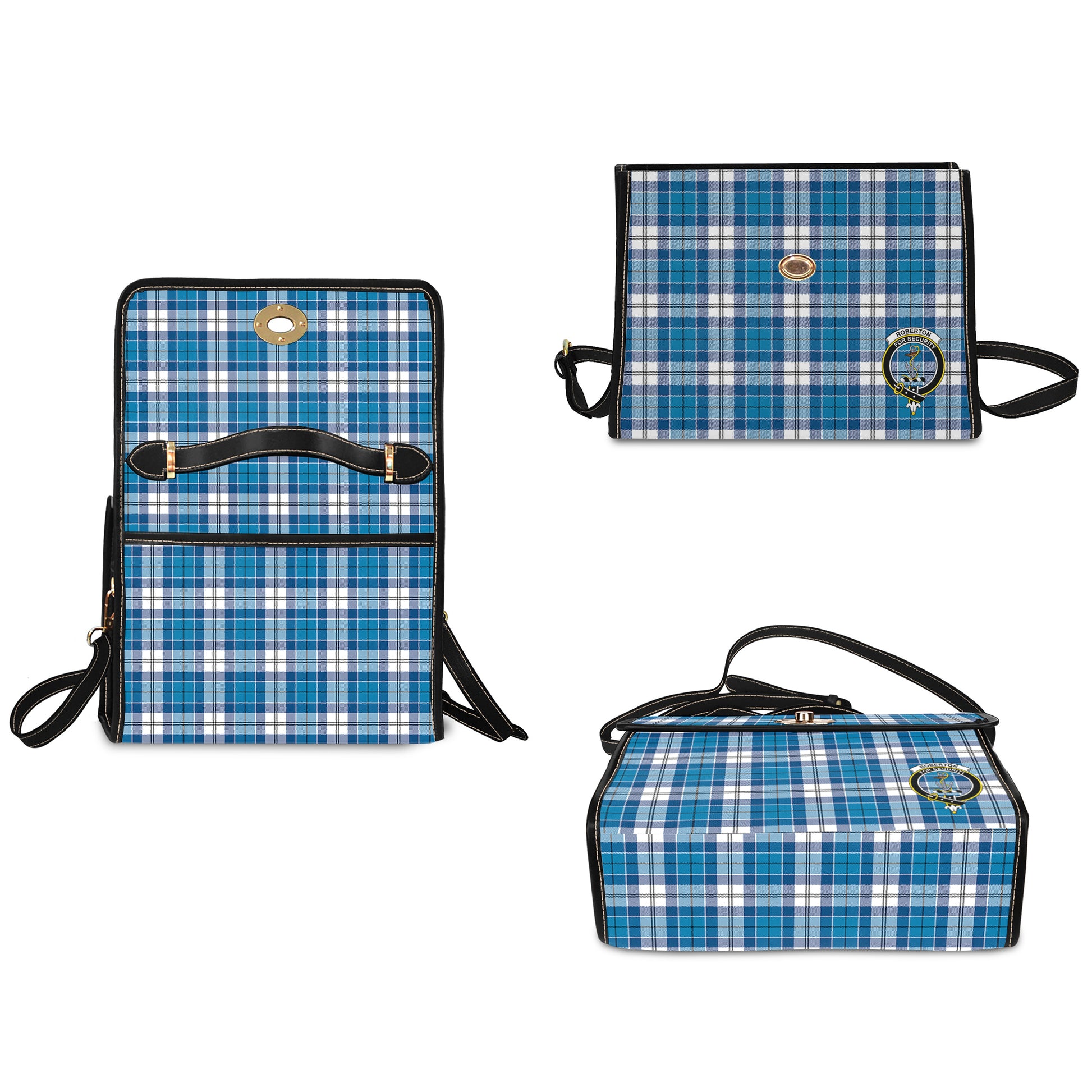 roberton-tartan-leather-strap-waterproof-canvas-bag-with-family-crest