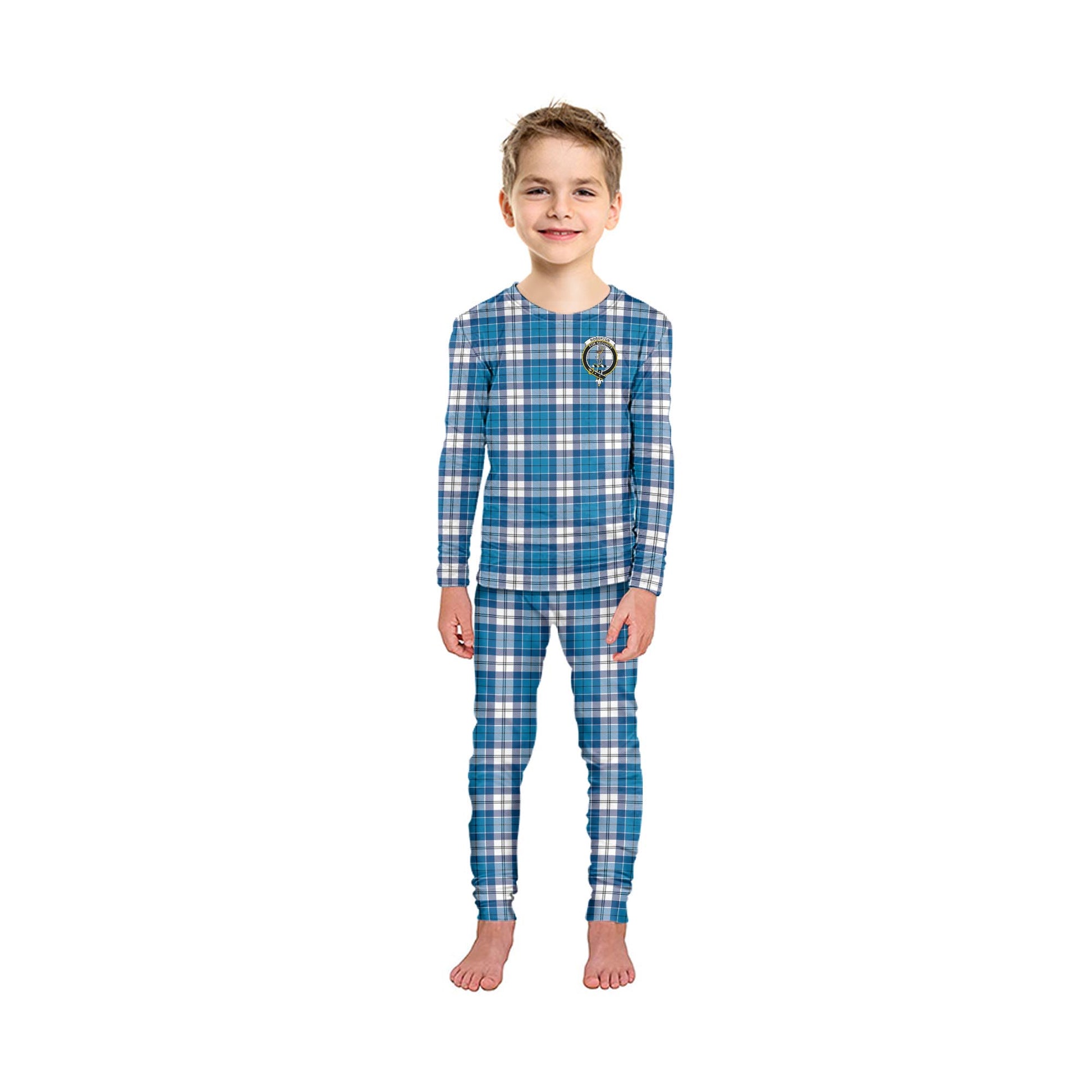 Roberton Tartan Pajamas Family Set with Family Crest - Tartan Vibes Clothing