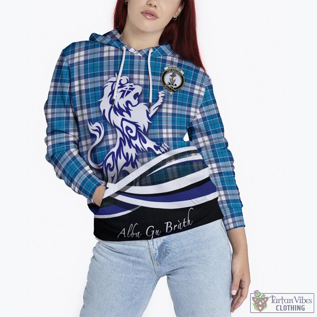 Roberton Tartan Hoodie with Alba Gu Brath Regal Lion Emblem - Tartan Vibes Clothing
