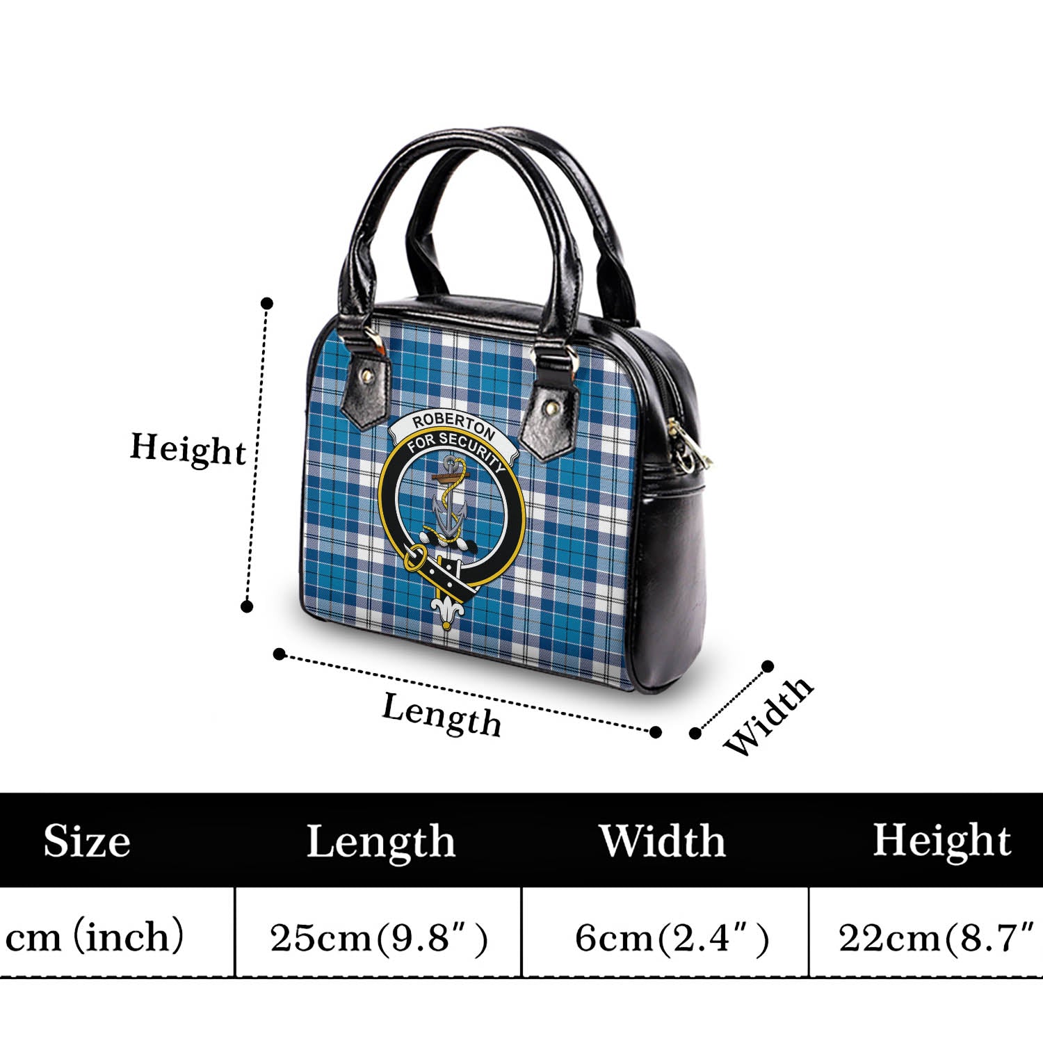 Roberton Tartan Shoulder Handbags with Family Crest - Tartan Vibes Clothing