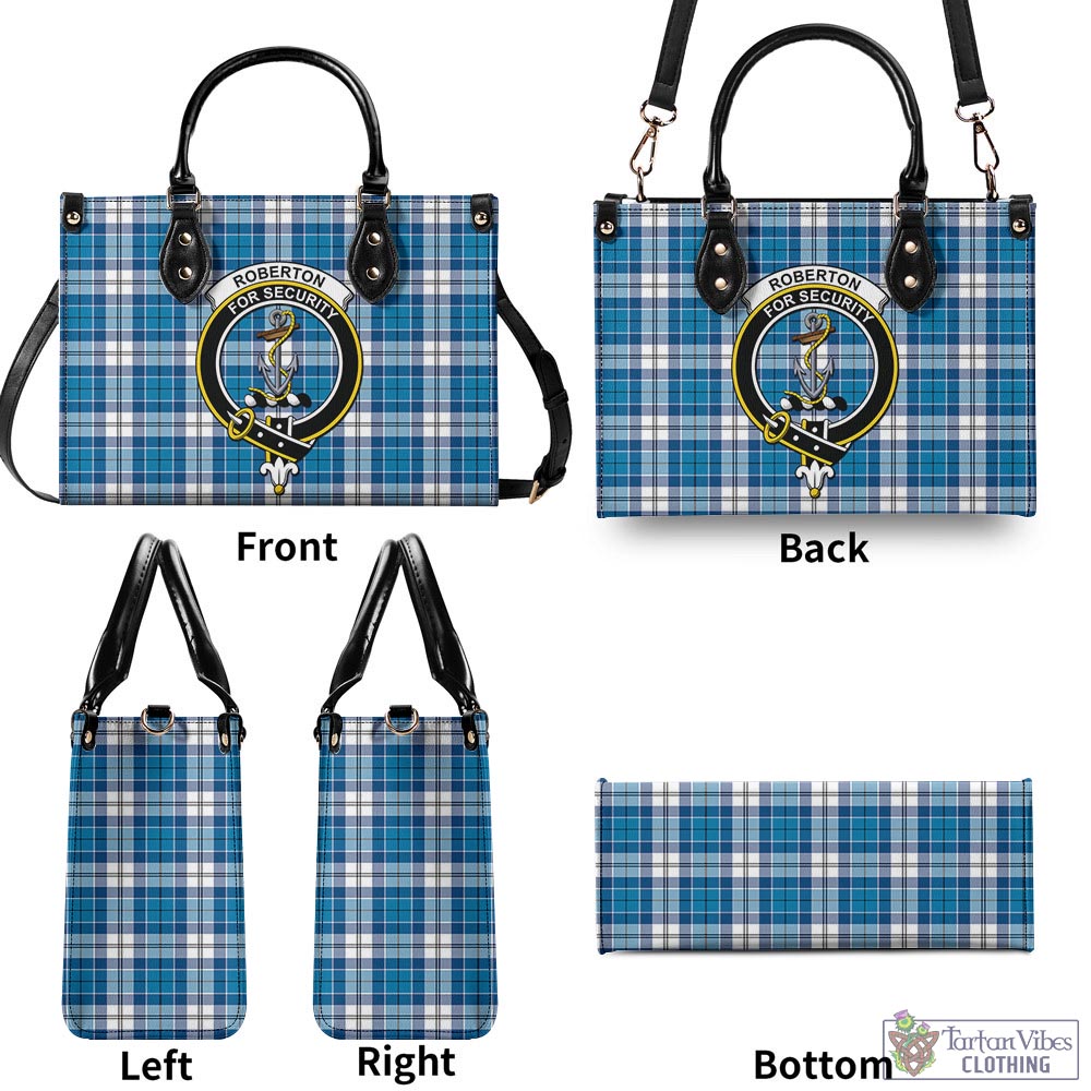 Roberton Tartan Luxury Leather Handbags with Family Crest - Tartan Vibes Clothing