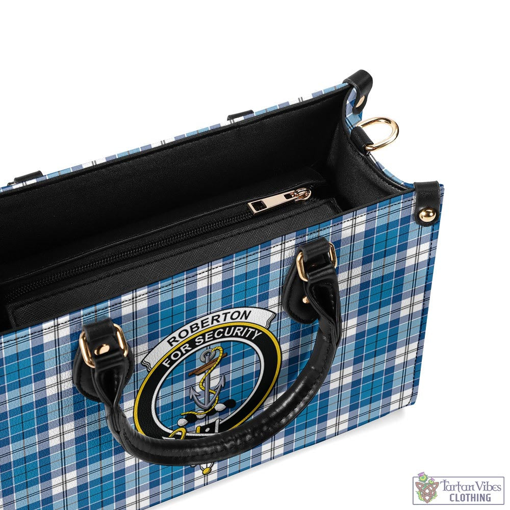 Roberton Tartan Luxury Leather Handbags with Family Crest - Tartan Vibes Clothing