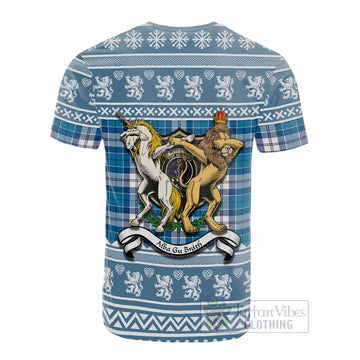Roberton Clan Tartan Crest Christmas Cotton T-shirt Coat of Arms Funny Style - Tartan Vibes Clothing