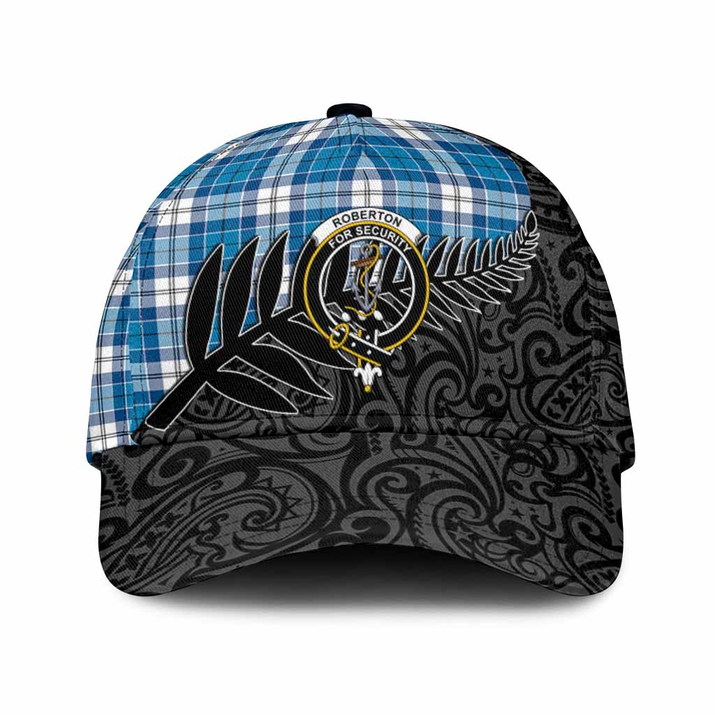Roberton Crest Tartan Classic Cap with New Zealand Silver Fern Half Style