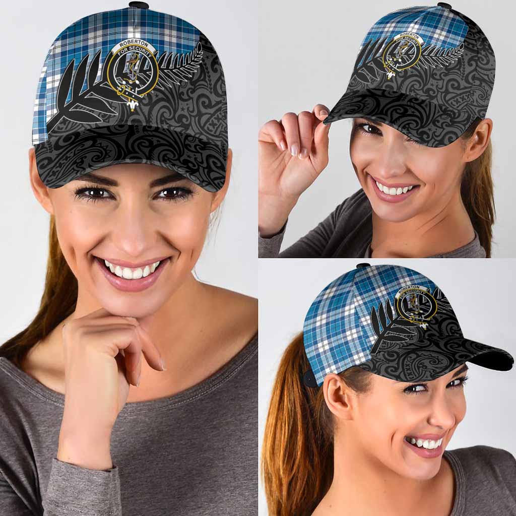 Roberton Crest Tartan Classic Cap with New Zealand Silver Fern Half Style