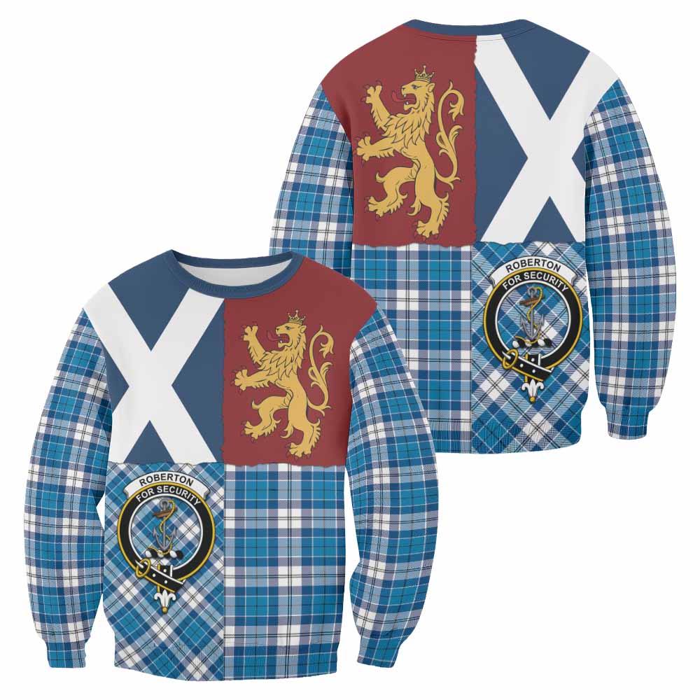 Roberton Crest Tartan Sweatshirt with Lion Rampant Saltire Style