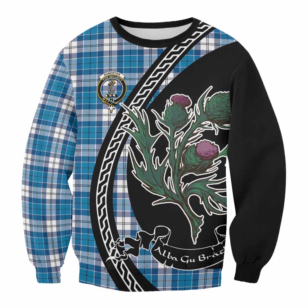 Roberton Family Crest Tartan Sweatshirt Alba Thistle Inspired - Tartan Vibes Clothing