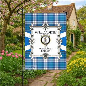 Roberton Family Crest Tartan Welcome Garden Flag Saltire Harmony Style