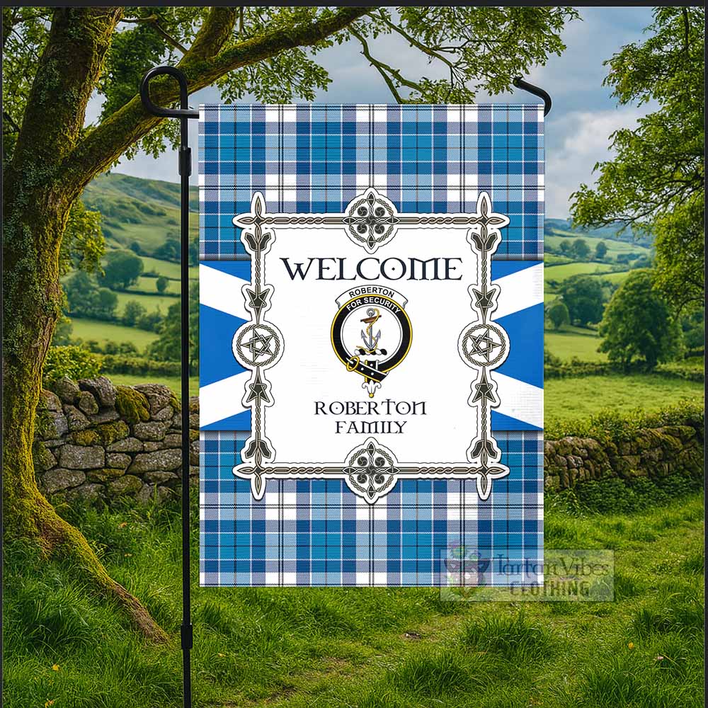Roberton Family Crest Tartan Welcome Garden Flag Saltire Harmony Style - Tartan Vibes Clothing