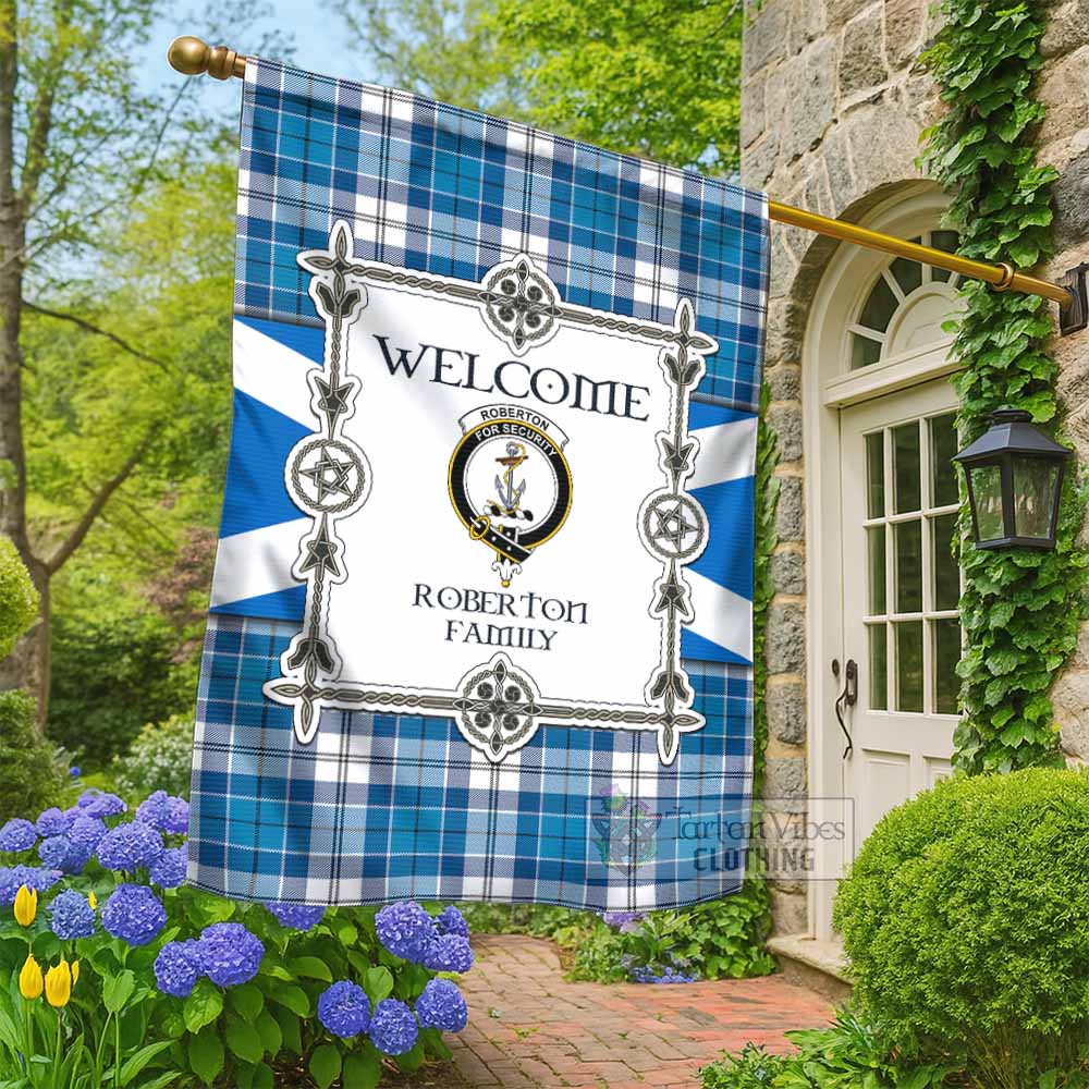 Roberton Family Crest Tartan Welcome Garden Flag Saltire Harmony Style - Tartan Vibes Clothing