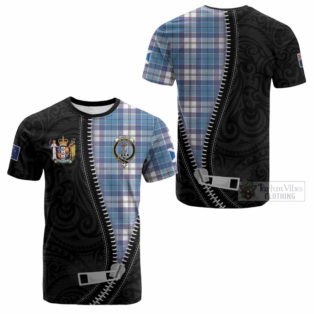 Roberton Tartan Cotton T-shirt New Zealand Pattern Unique Zipper Stylized