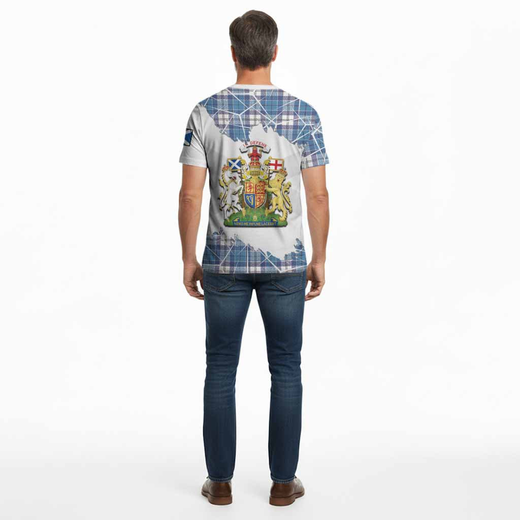 Roberton Tartan Cotton T-shirt with Family Crest and Lion Rampant Grunge Style