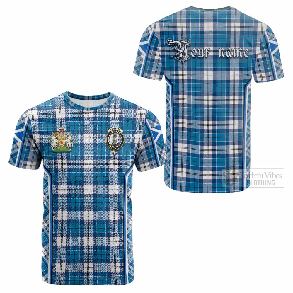 Roberton Tartan Crest Cotton T-shirt Scotland Coat of Arm Flag Style - Tartan Vibes Clothing
