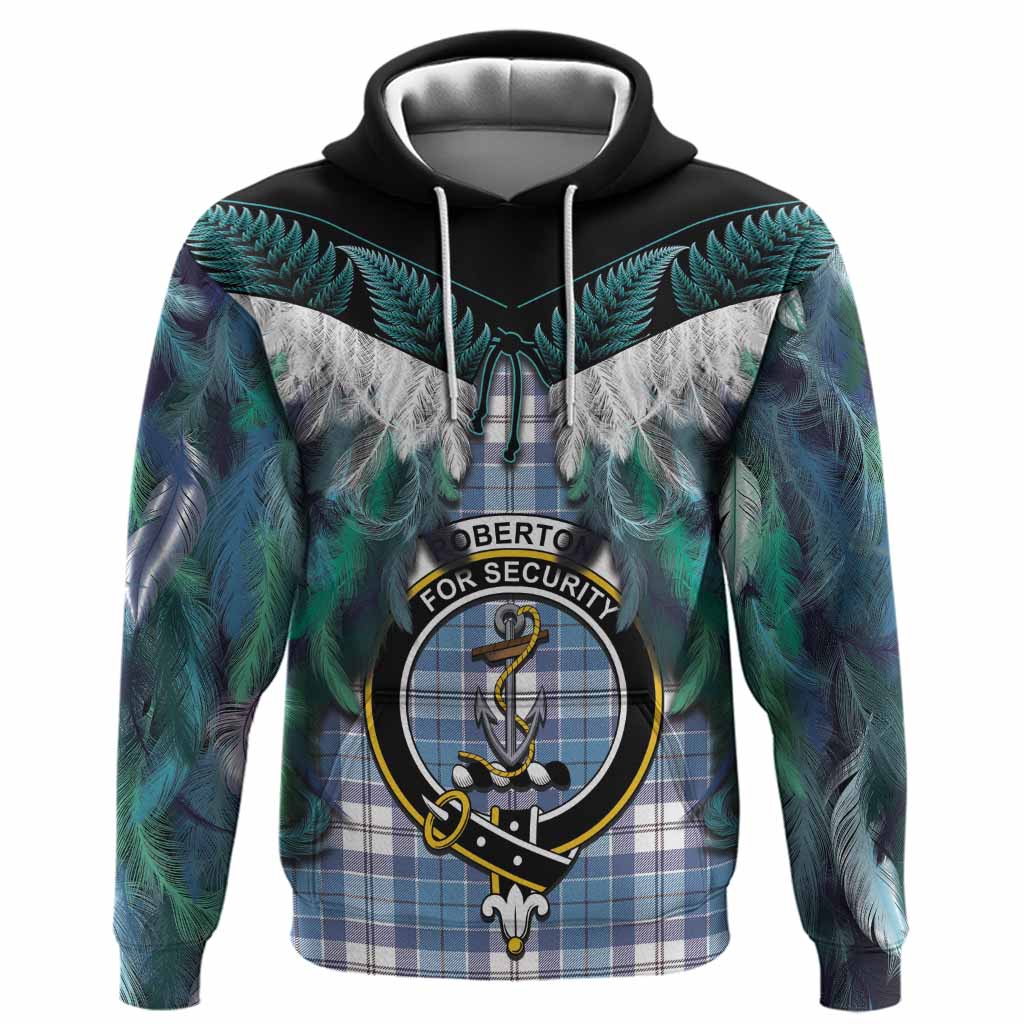 Roberton Tartan Crest Hoodie New Zealand Maori Korowai Cloak