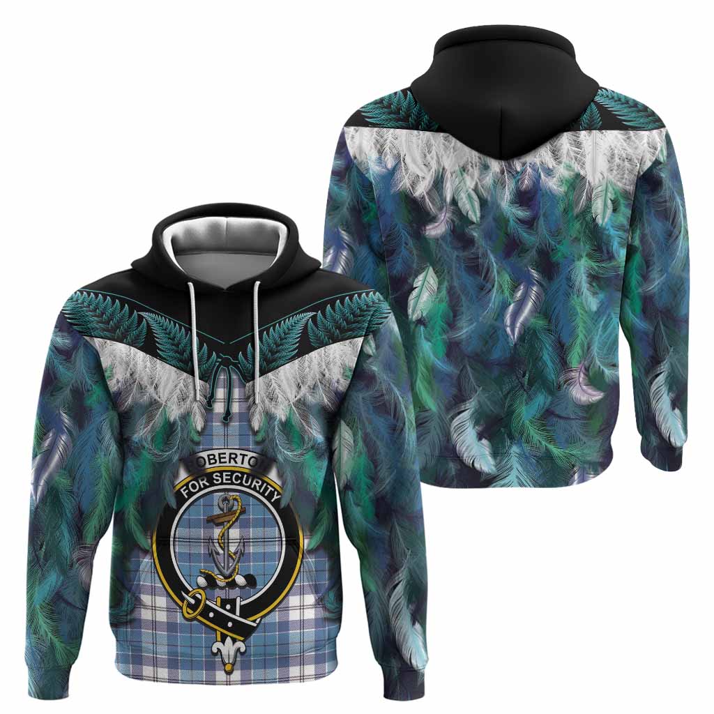Roberton Tartan Crest Hoodie New Zealand Maori Korowai Cloak