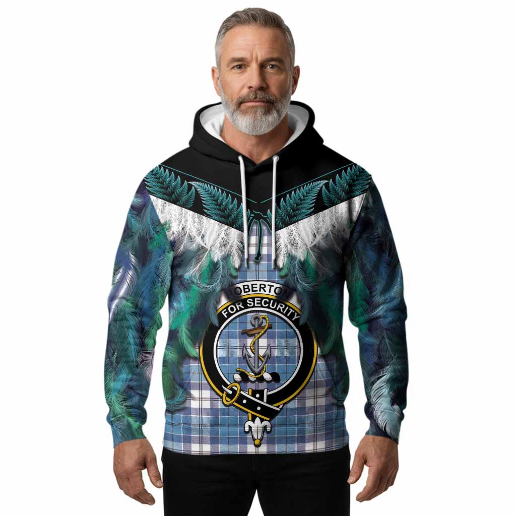 Roberton Tartan Crest Hoodie New Zealand Maori Korowai Cloak