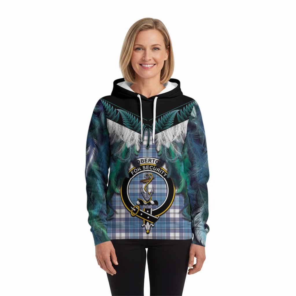 Roberton Tartan Crest Hoodie New Zealand Maori Korowai Cloak