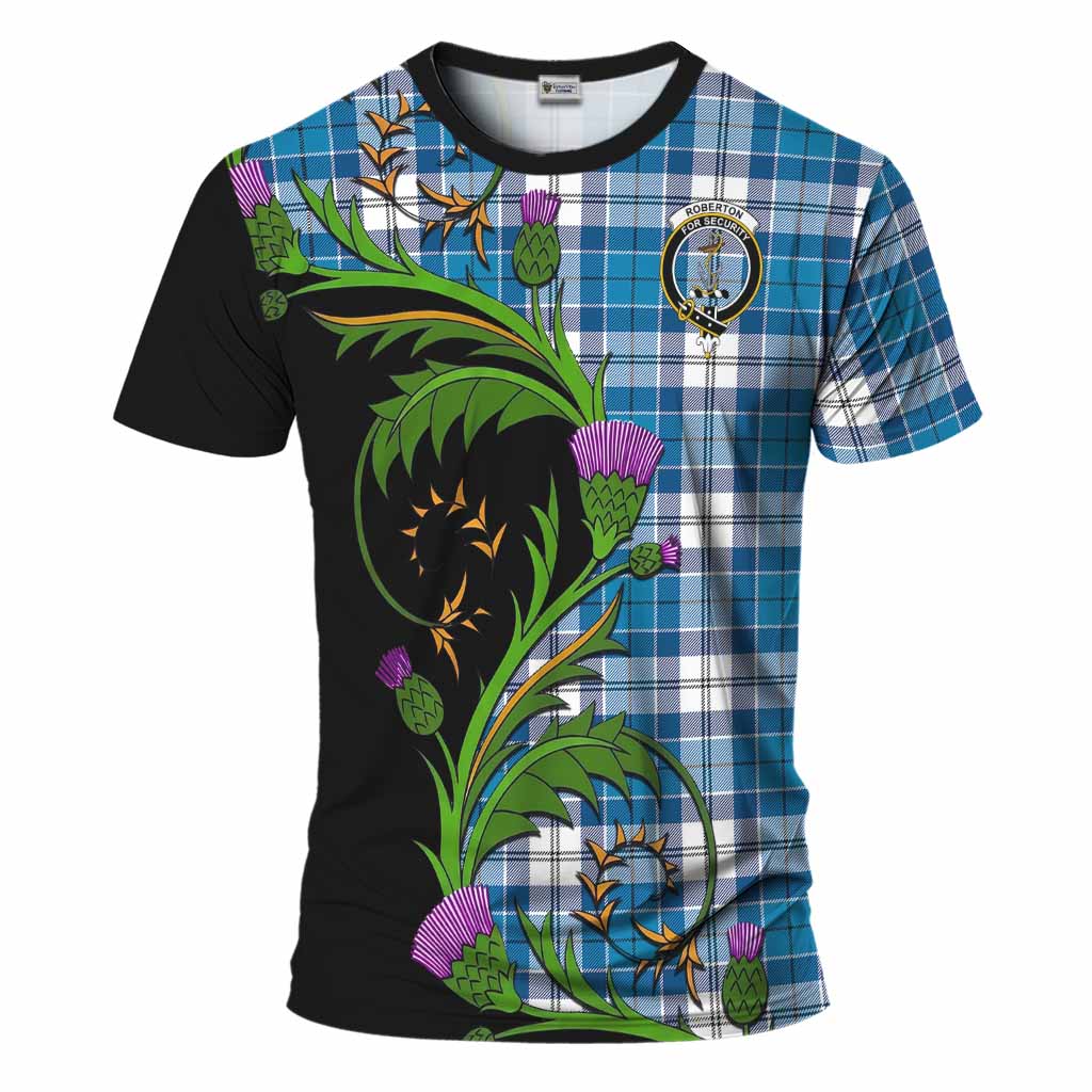 Roberton Tartan Crest T-Shirt Scottish Thistle Pride Heritage Art