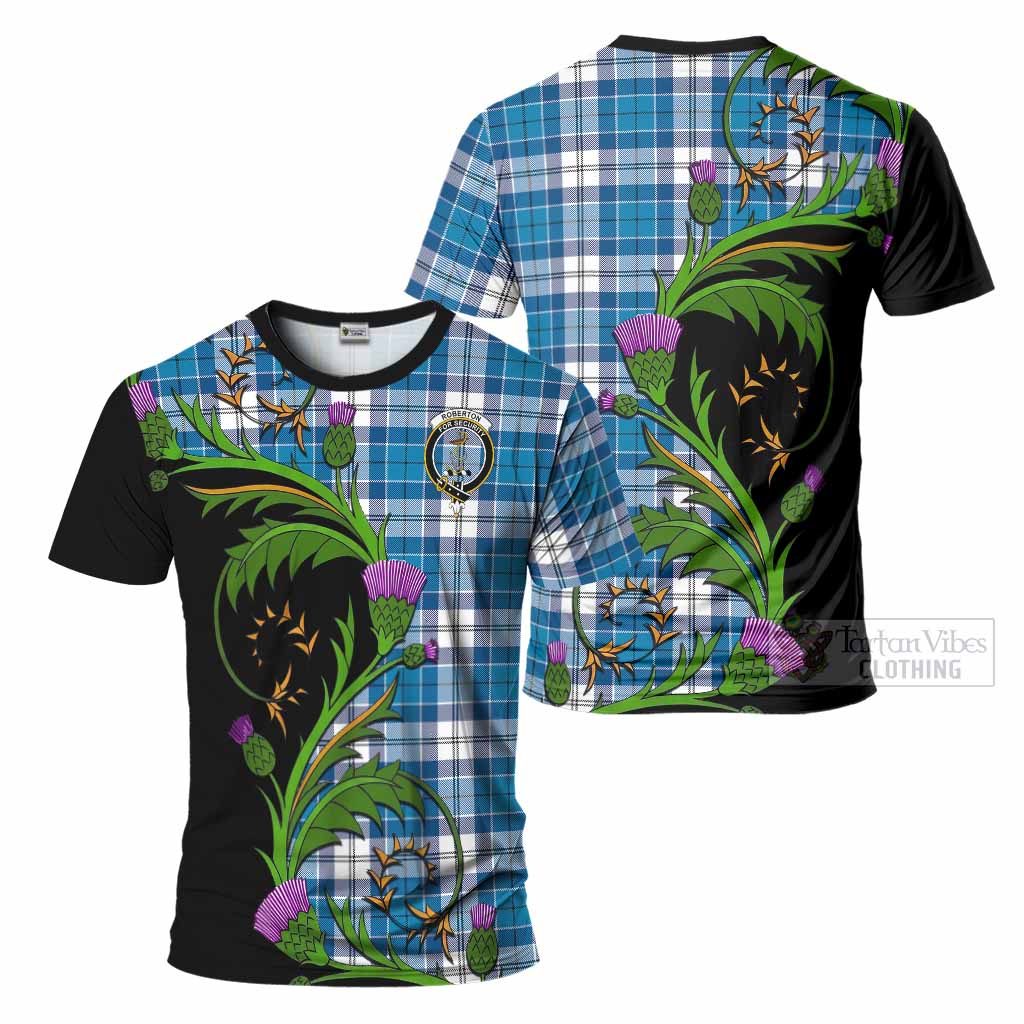 Roberton Tartan Crest T-Shirt Scottish Thistle Pride Heritage Art