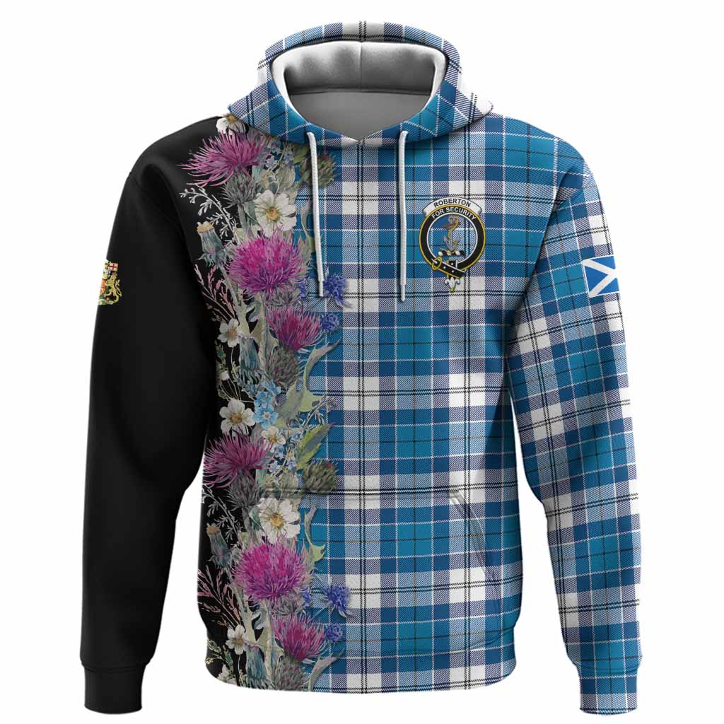 Roberton Tartan Crest Thistle Floral Hoodie