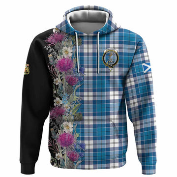 Roberton Tartan Crest Thistle Floral Hoodie Pullover Hoodie - Tartan Vibes Clothing