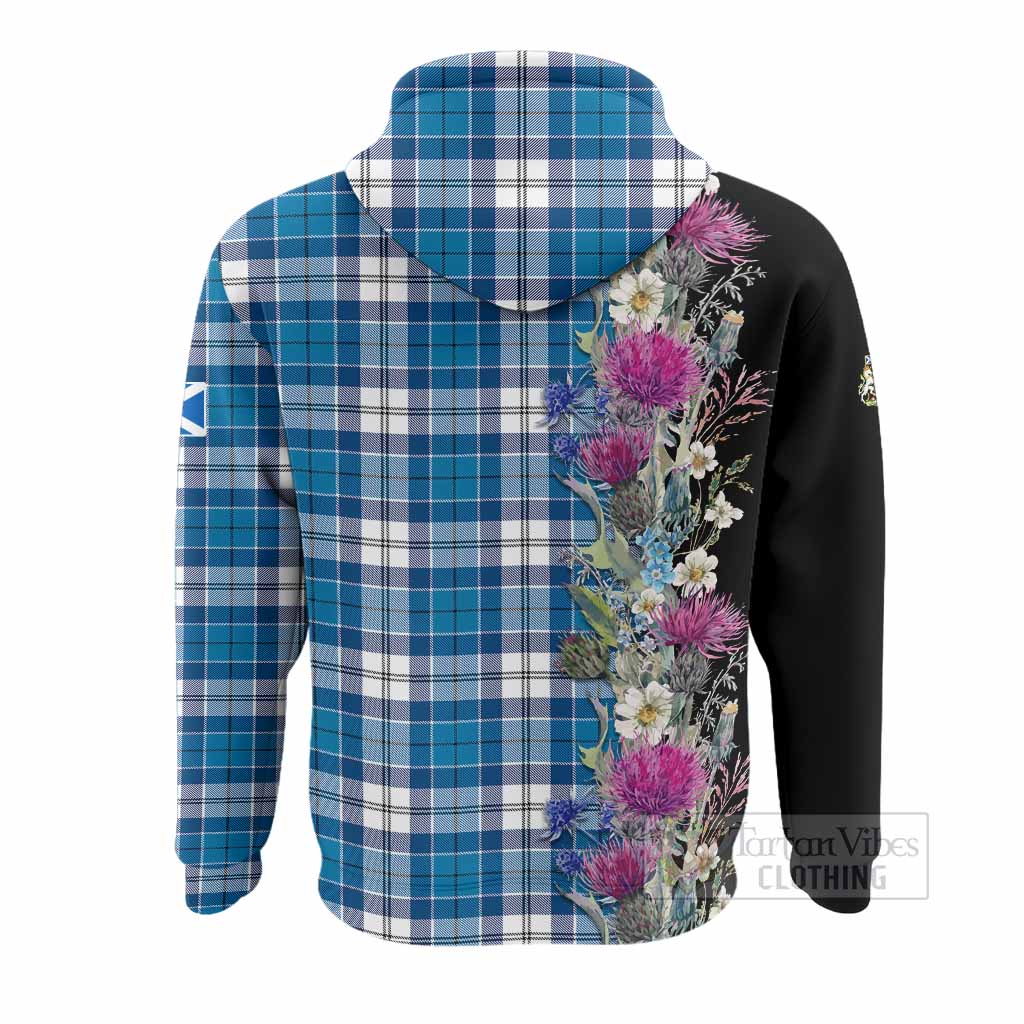 Roberton Tartan Crest Thistle Floral Hoodie