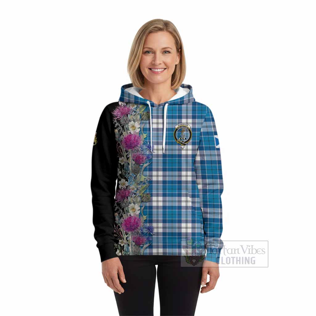 Roberton Tartan Crest Thistle Floral Hoodie