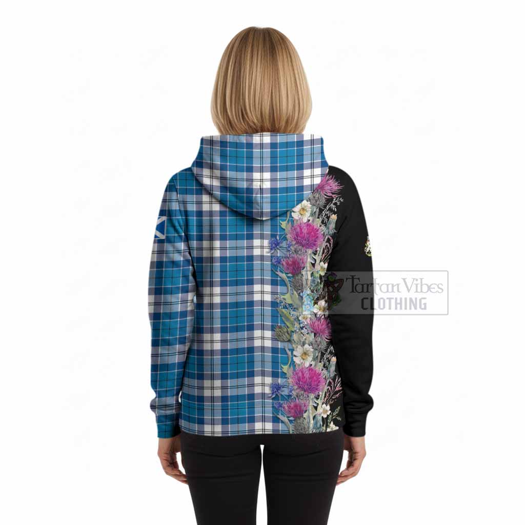 Roberton Tartan Crest Thistle Floral Hoodie