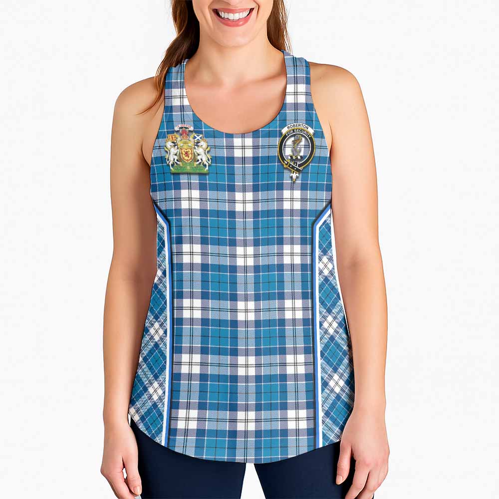 Roberton Tartan Crest Women Racerback Tanks Scotland Coat of Arm Flag Style - Tartan Vibes Clothing