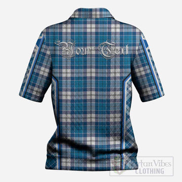 Roberton Tartan Crest Women’s Polo Sweater Top Scotland Coat of Arm Flag Style