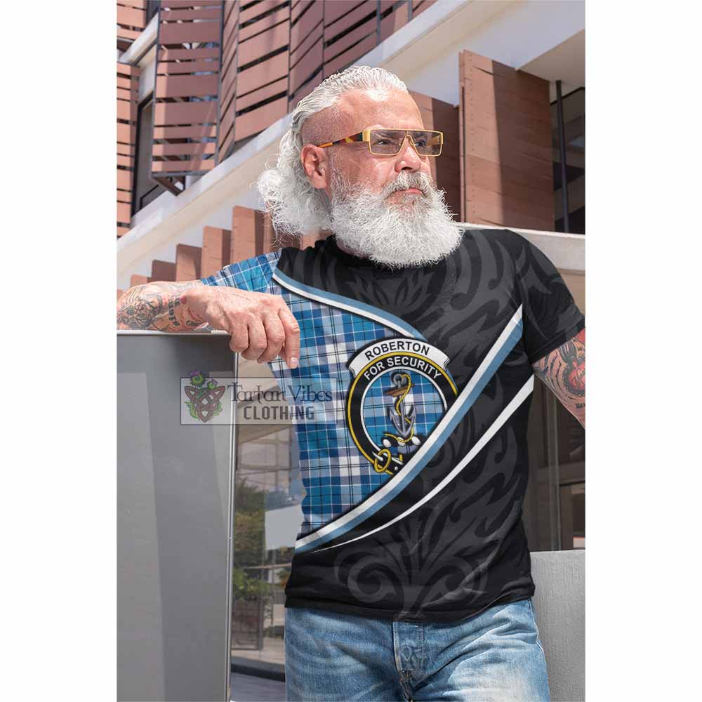 Roberton Tartan Family Crest Cotton T-shirt Celtic Scottish Thistle Floral - Tartan Vibes Clothing