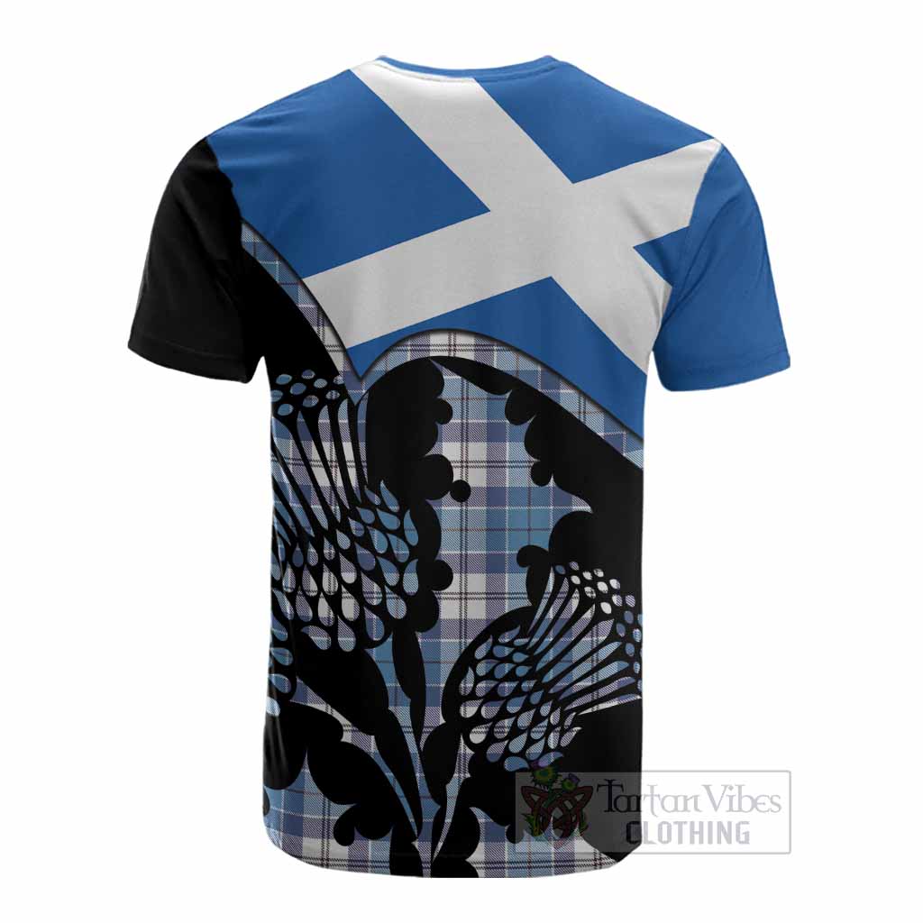 Roberton Tartan Family Crest Cotton T-shirt Scotland Thistle Floral Flag Style