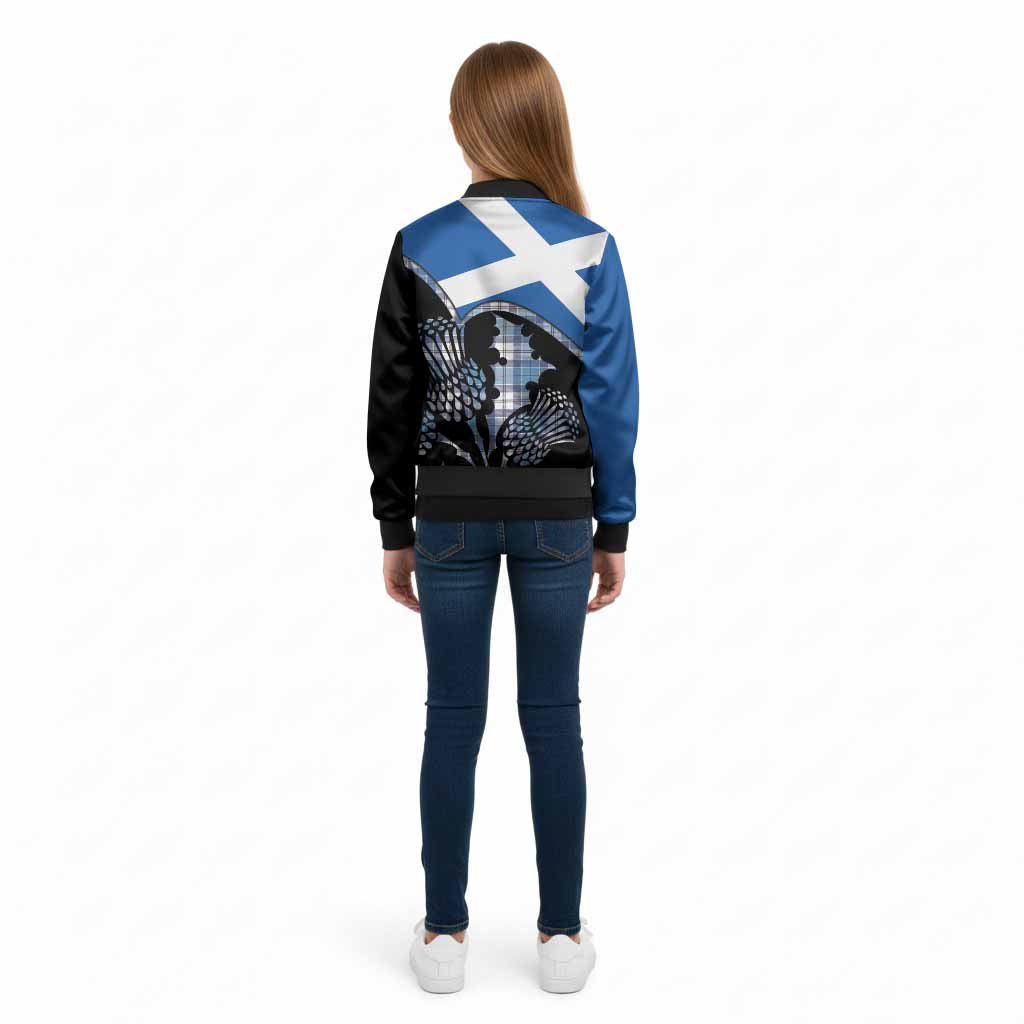 Roberton Tartan Family Crest Kid Bomber Jacket Scotland Thistle Floral Flag Style