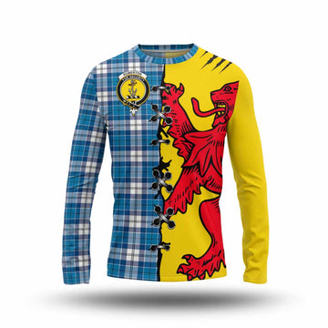 Roberton Tartan Family Crest Long Sleeve T-Shirt Lion Rampant Honor - Tartan Vibes Clothing