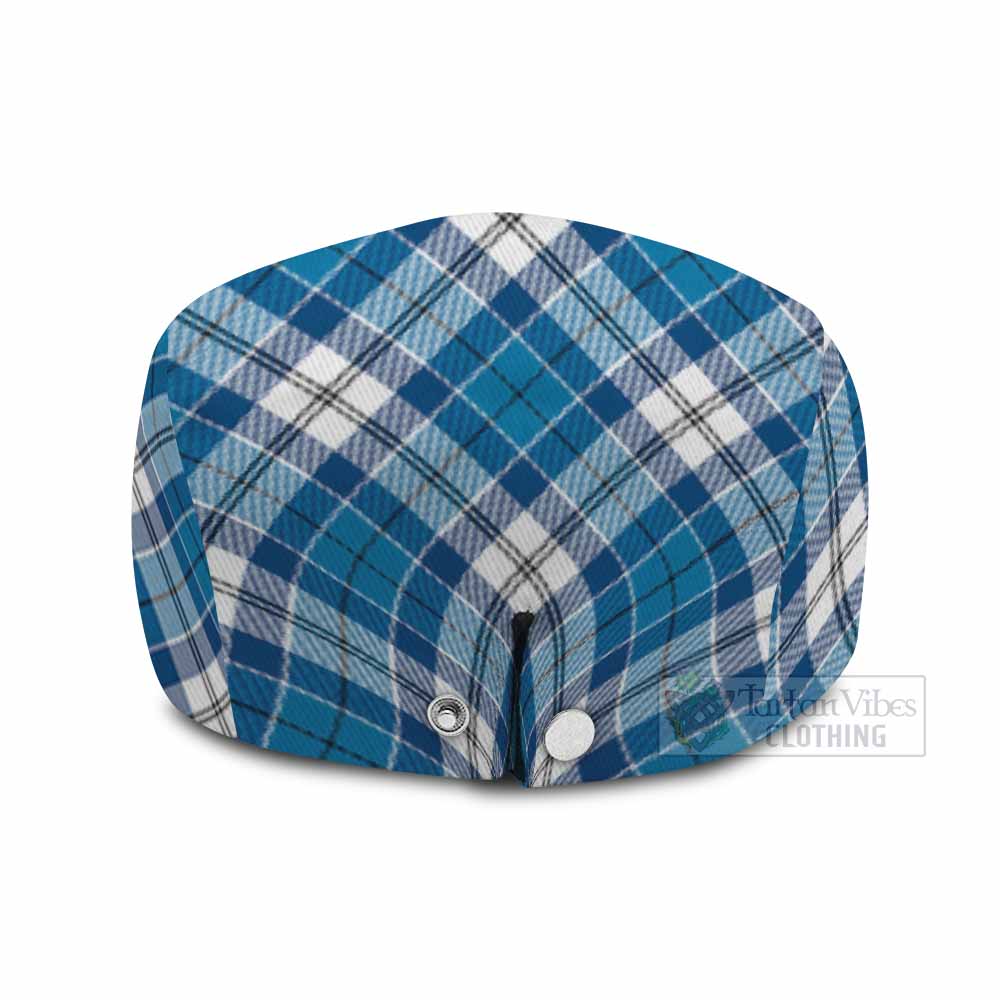 Roberton Tartan Flat Cap, Jeff Cap Cross Style with Family Crest - Tartan Vibes Clothing