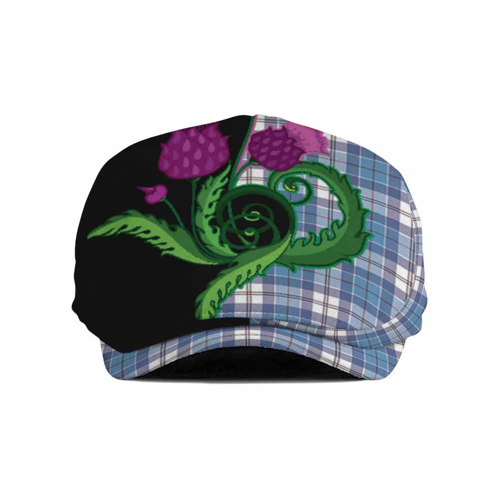 Roberton Tartan Flat Cap, Jeff Cap Traditional Scottish Thistle