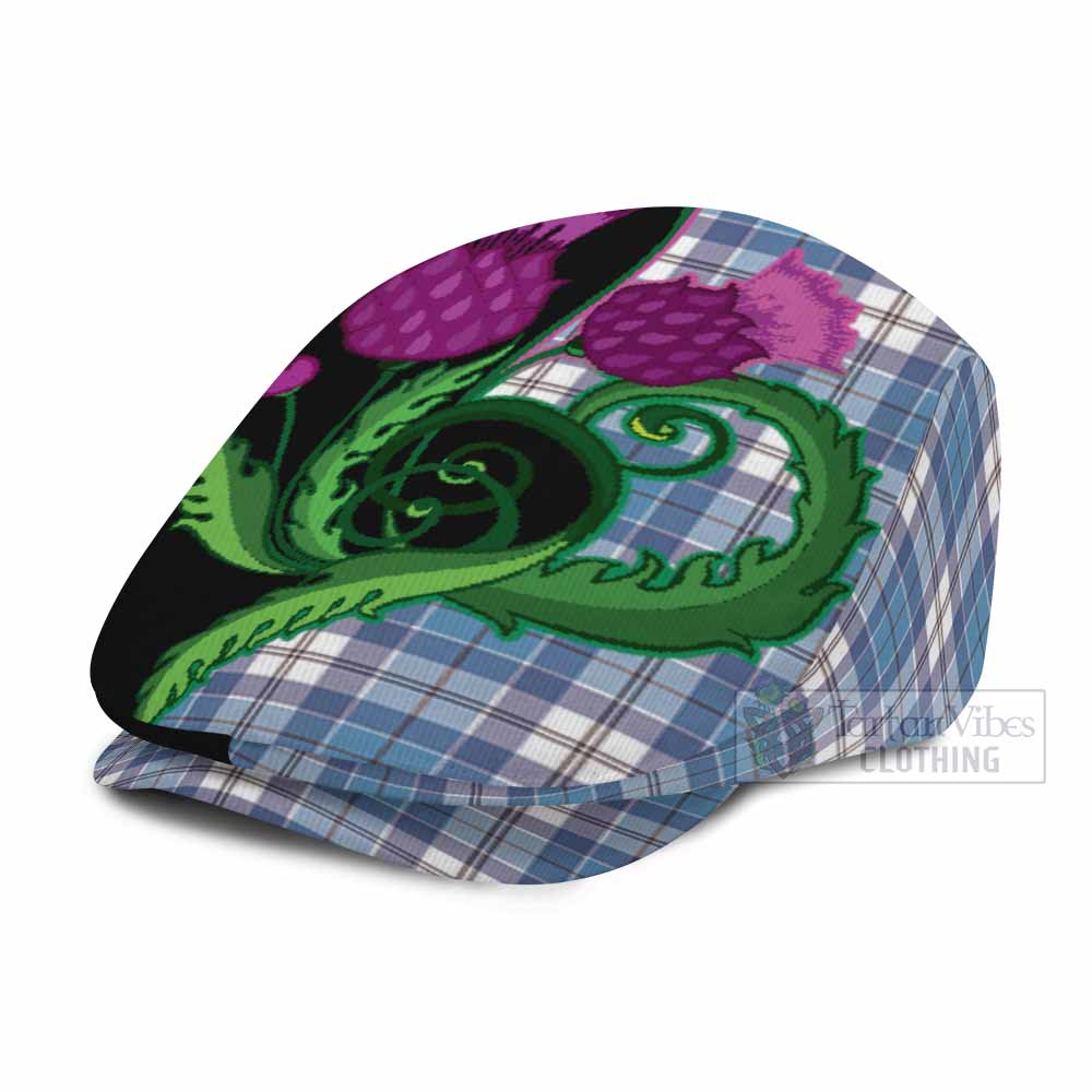 Roberton Tartan Flat Cap, Jeff Cap Traditional Scottish Thistle