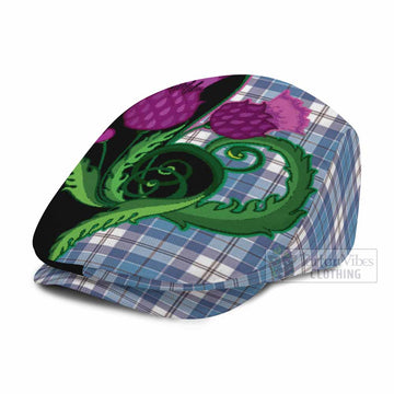 Roberton Tartan Flat Cap, Jeff Cap Traditional Scottish Thistle
