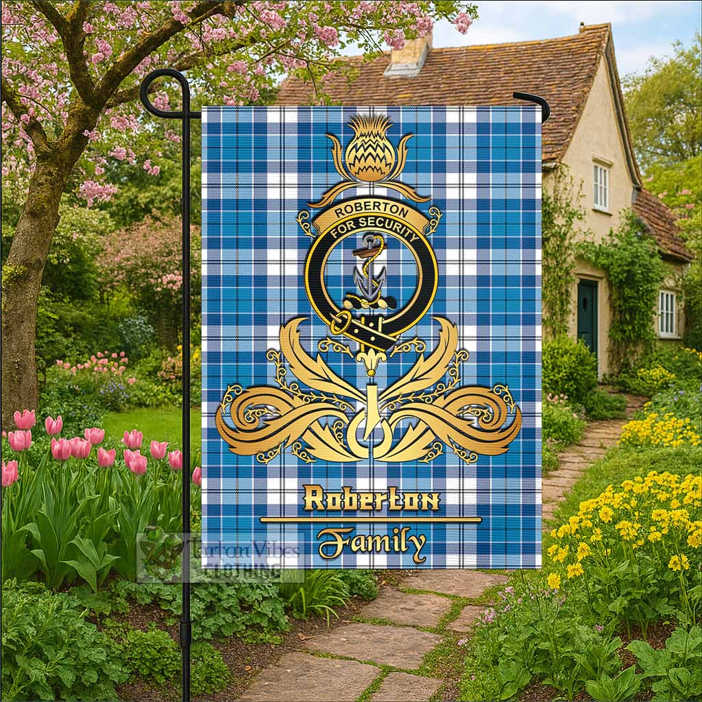 Roberton Tartan Garden Flag with Highland Thistle Cherish Family Crest Style - Tartan Vibes Clothing