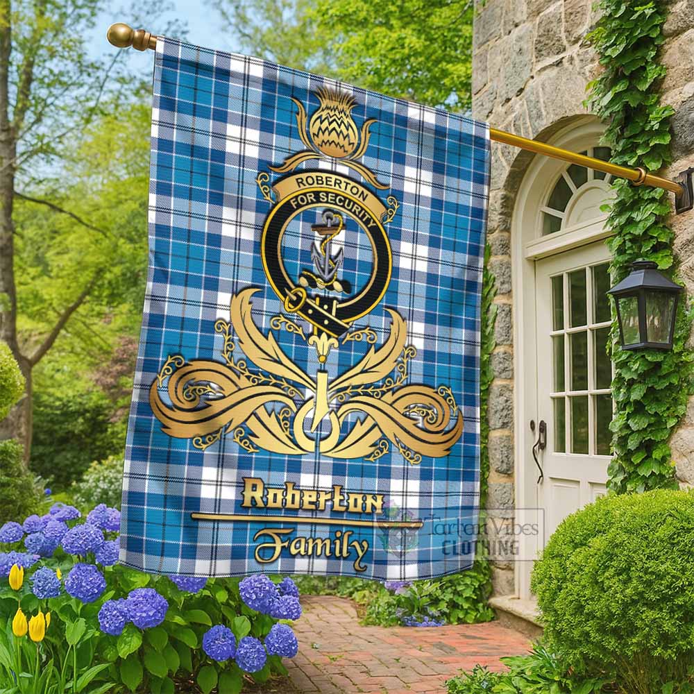 Roberton Tartan Garden Flag with Highland Thistle Cherish Family Crest Style - Tartan Vibes Clothing