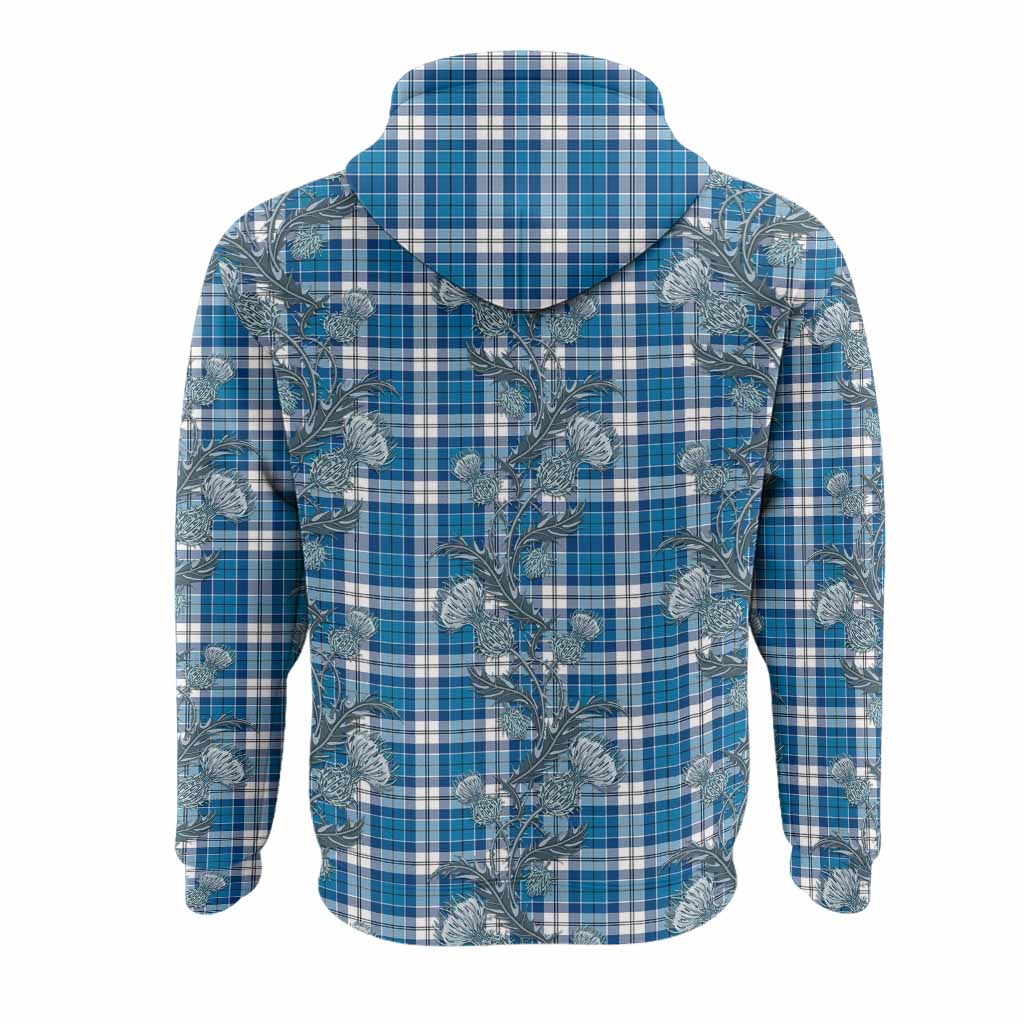 Roberton Tartan Hoodie Seamless Scottish Thistle Flowers
