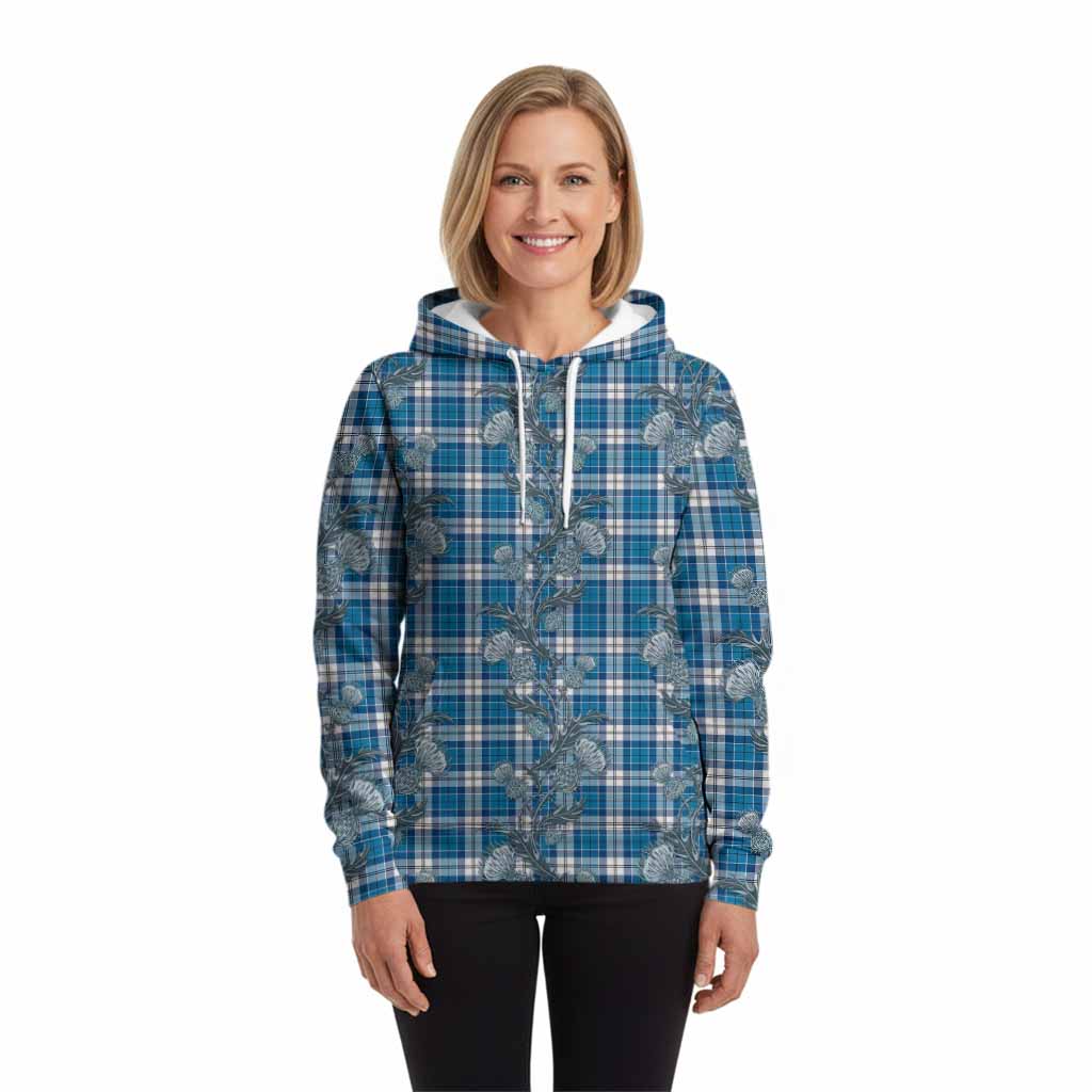 Roberton Tartan Hoodie Seamless Scottish Thistle Flowers