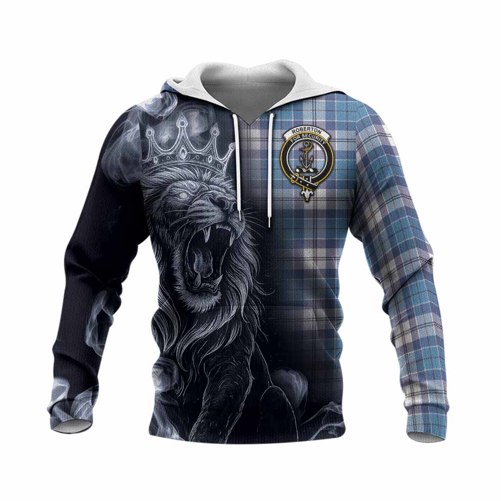 Roberton Tartan Knitted Hoodie Roaring Lion Heritage