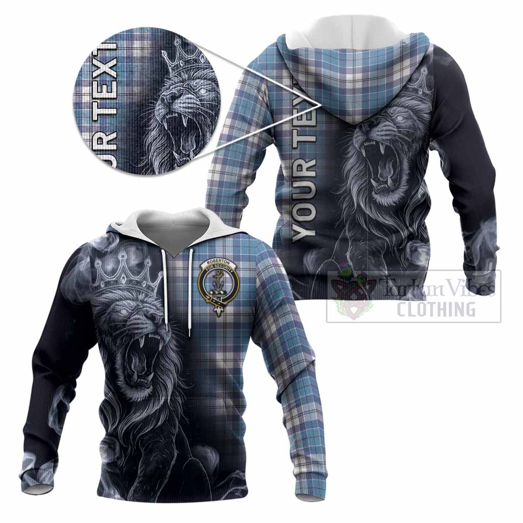 Roberton Tartan Knitted Hoodie Roaring Lion Heritage